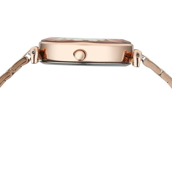 FV60097WM01 Vyb Prodigy By Fastrack Quartz Analog Silver Dial Rose Gold Stainless Steel Strap Watch