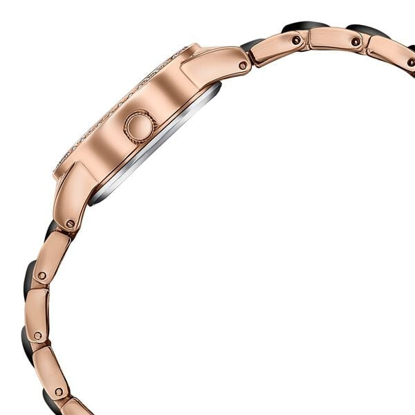 SP80136KD01W Sonata Poze Quartz Analog White Dial Two Toned Metal & Plastic Strap Watch For Women