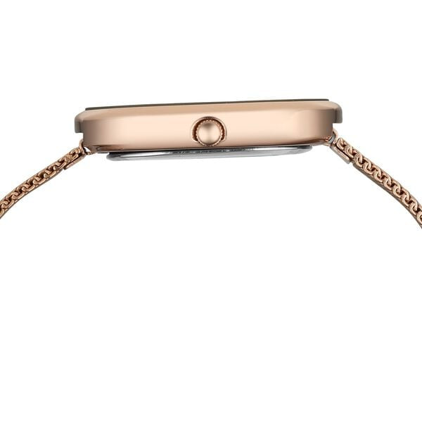 FV60095WM01 Vyb Mirage By Fastrack Quartz Analog Silver Dial Rose Gold Stainless Steel Strap Watch