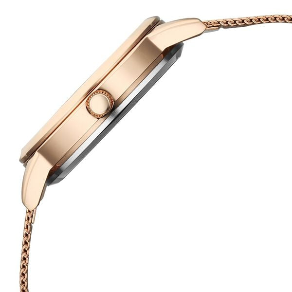 FV60090WM01 Vyb Runway By Fastrack Quartz Analog White Dial Rose Gold Stainless Steel Strap Watch