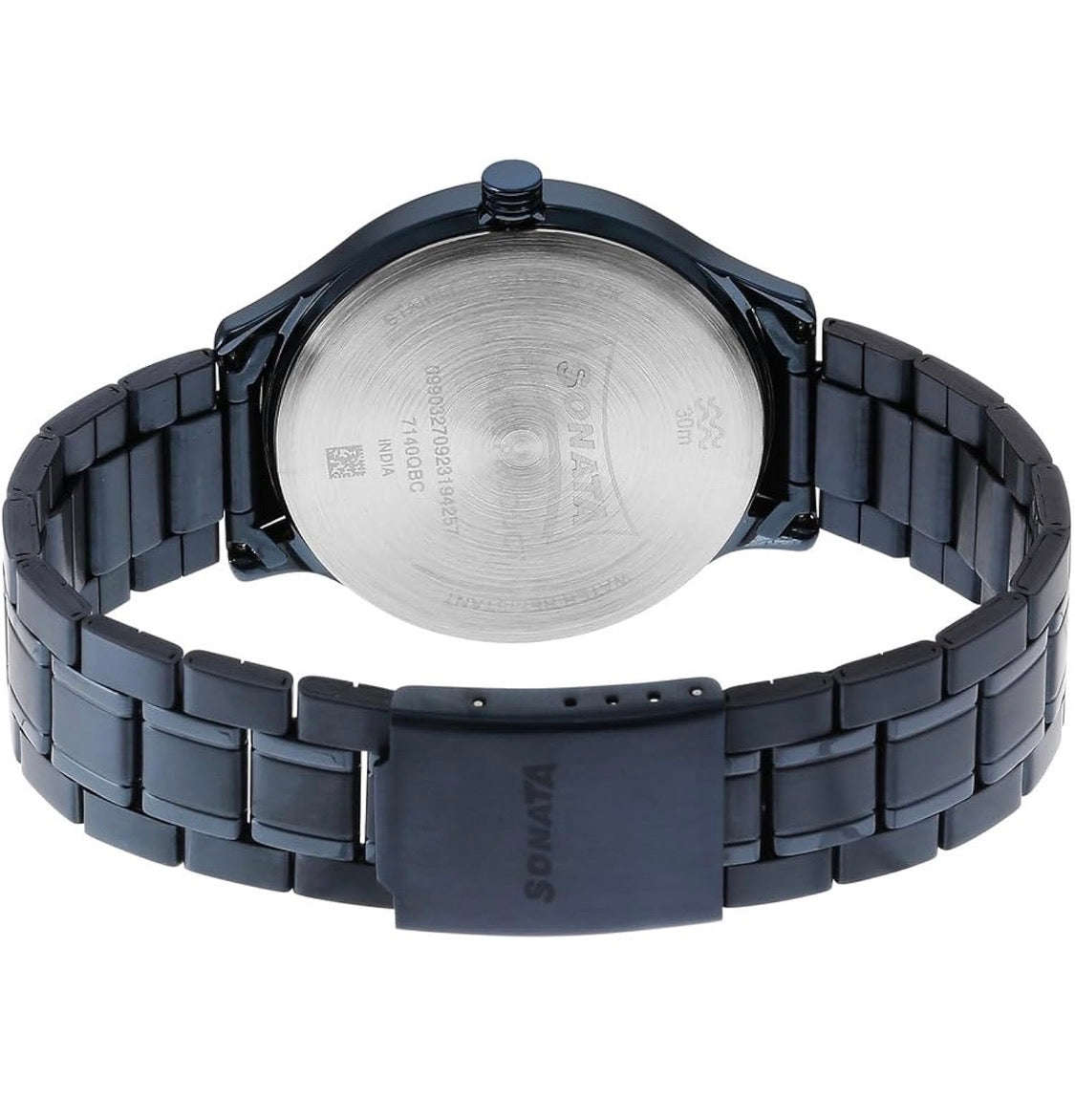 Sonata Unveil Quartz Analog Blue Dial Stainless Steel Strap Watch for Men-NS7140QM02