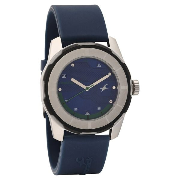 Fastrack Quartz Analog Blue Dial Plastic Strap Watch for Guys