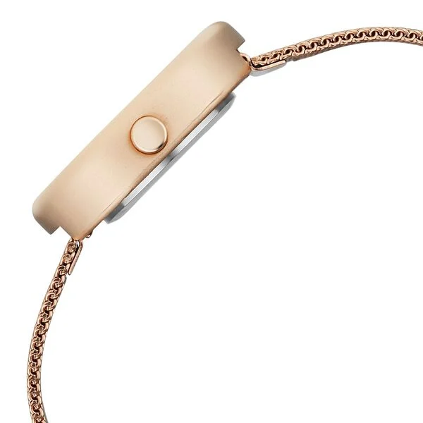 FV60087WM01 Vyb Muse By Fastrack Quartz Analog White Dial Rose Gold Stainless Steel Strap Watch