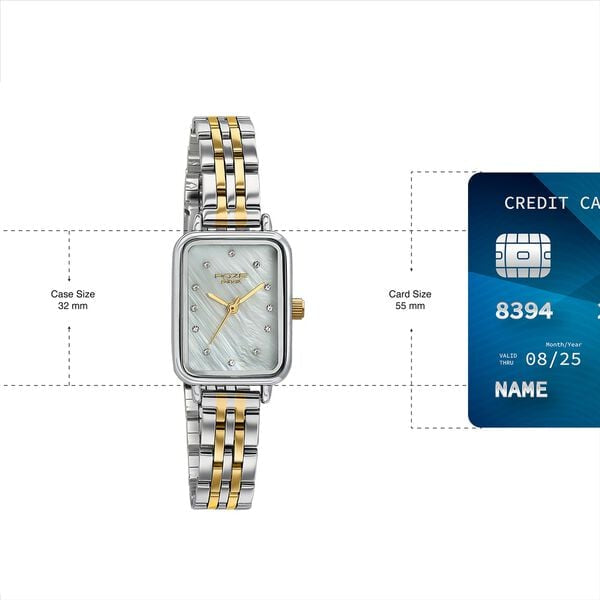 Sonata Poze Quartz Analog Mother of Pearl Dial Two Toned Metal Strap Watch For Women SP80133BM01