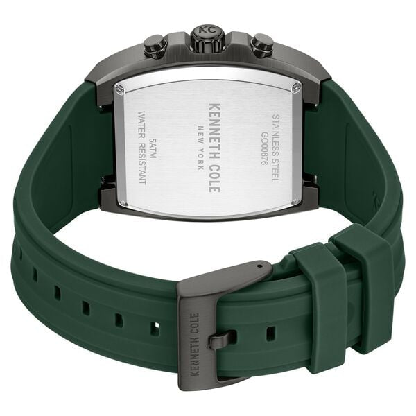 Kenneth Cole Quartz Multifunction Green Dial Green Colour Silicone Strap Watch For Men