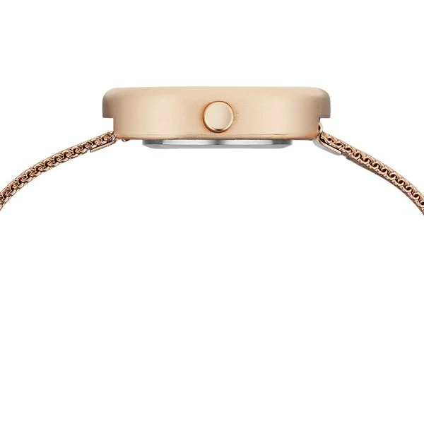 FV60087WM01 Vyb Muse By Fastrack Quartz Analog White Dial Rose Gold Stainless Steel Strap Watch