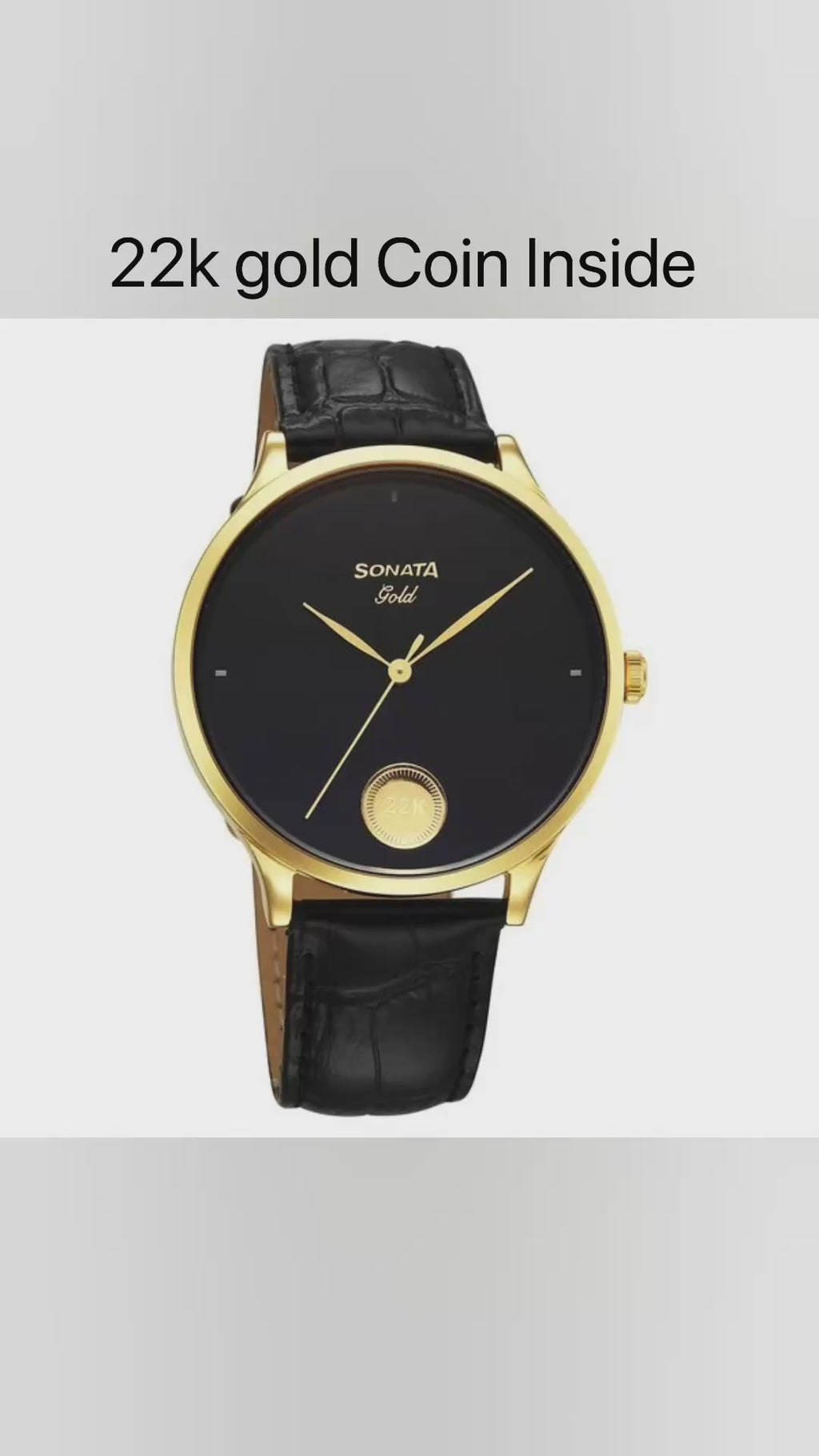 Sonata Gold Quartz Analog Watch For Men 7153YL01